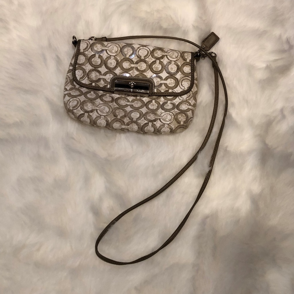 Coach Crossbody Purse, Cream & tan